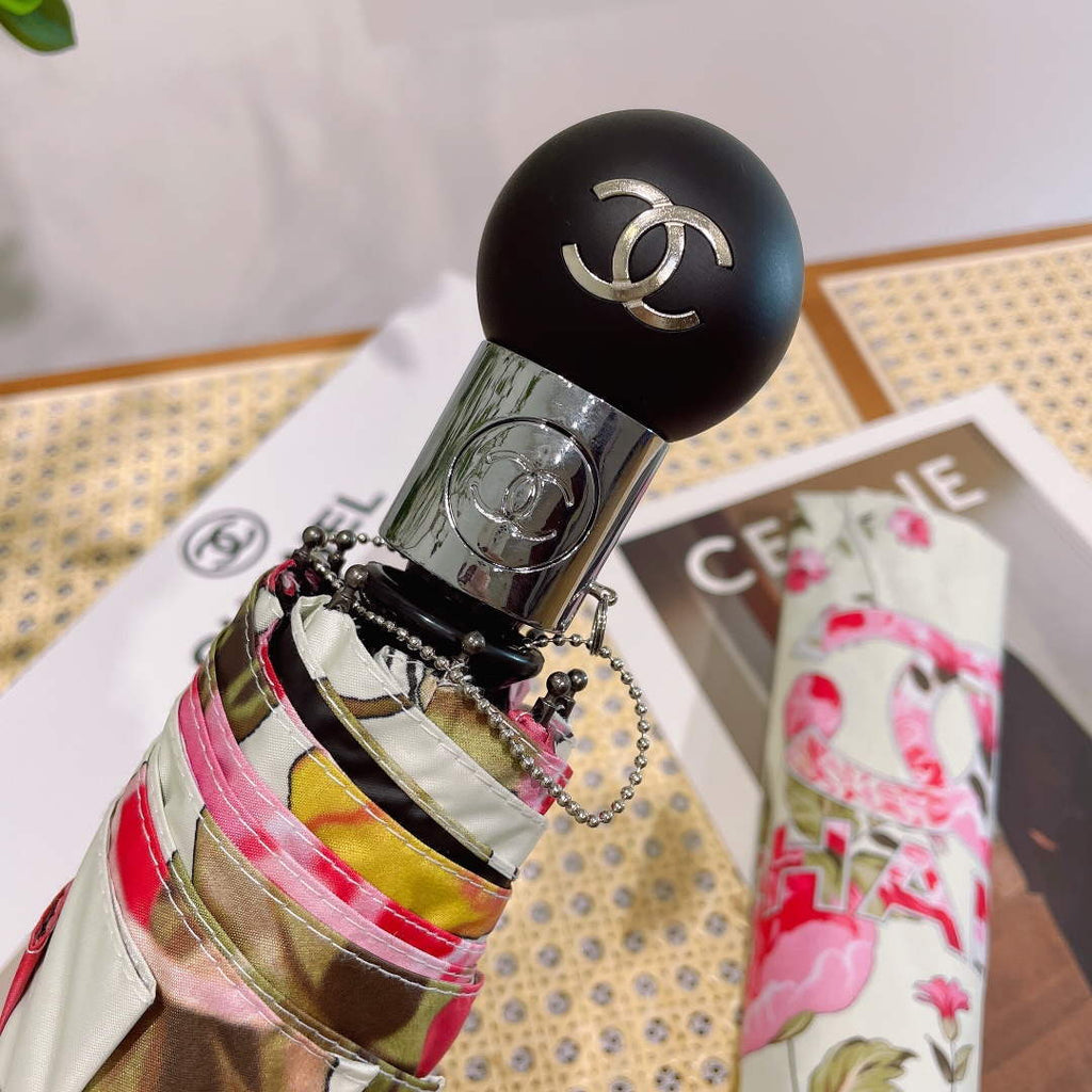 Chanel Three Fold Automatic Folding Sun Umbrella C855630