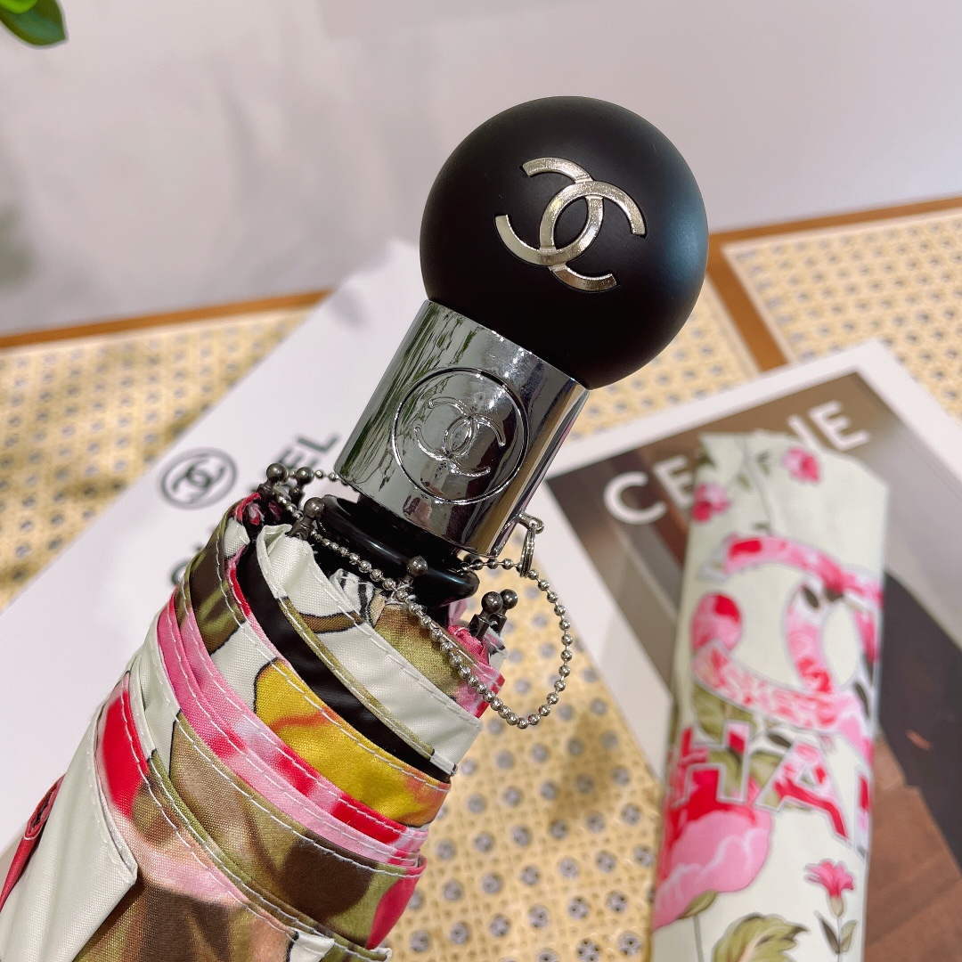Chanel Three Fold Automatic Folding Sun Umbrella C855630