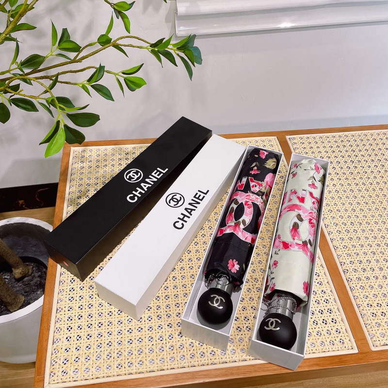 Chanel Three Fold Automatic Folding Sun Umbrella C855631