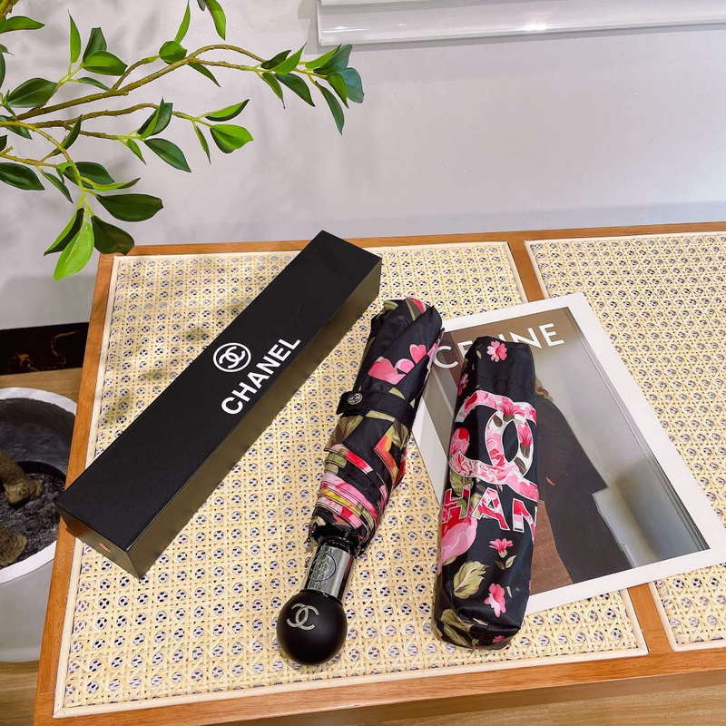 Chanel Three Fold Automatic Folding Sun Umbrella C855631