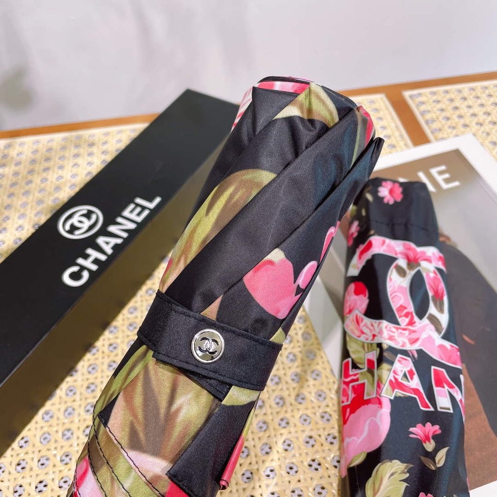 Chanel Three Fold Automatic Folding Sun Umbrella C855631