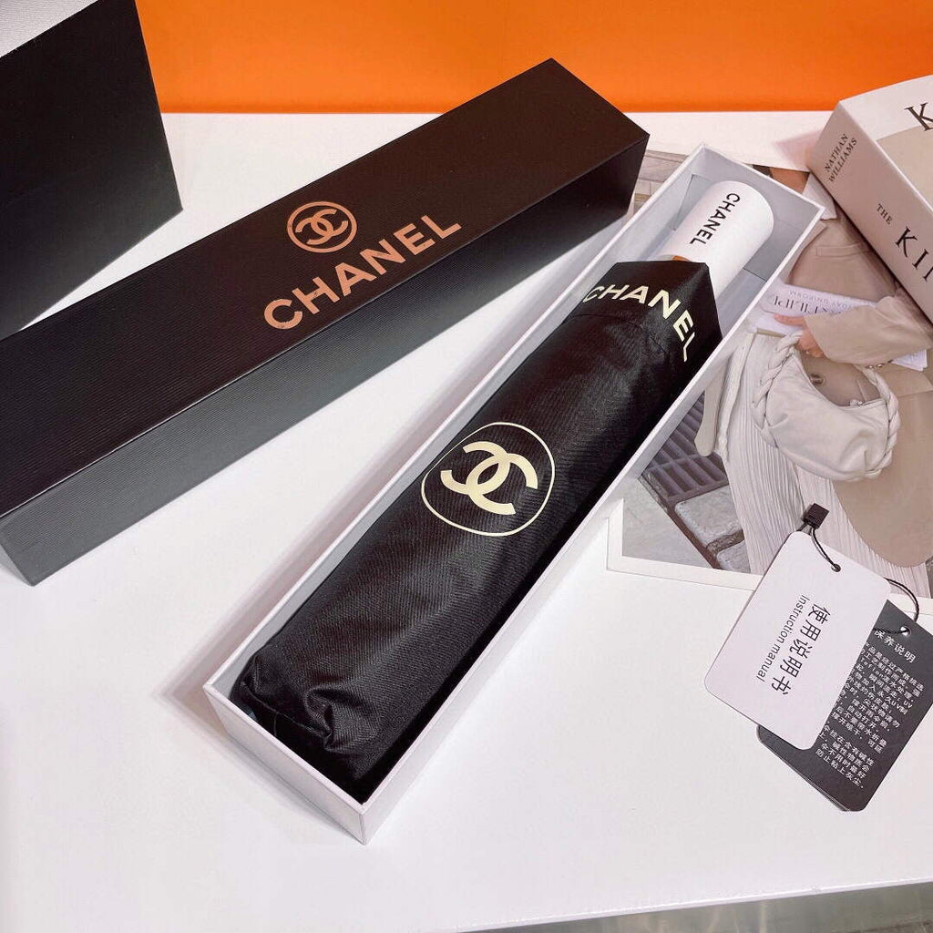 Chanel Three Fold Automatic Folding Sun Umbrella C855632