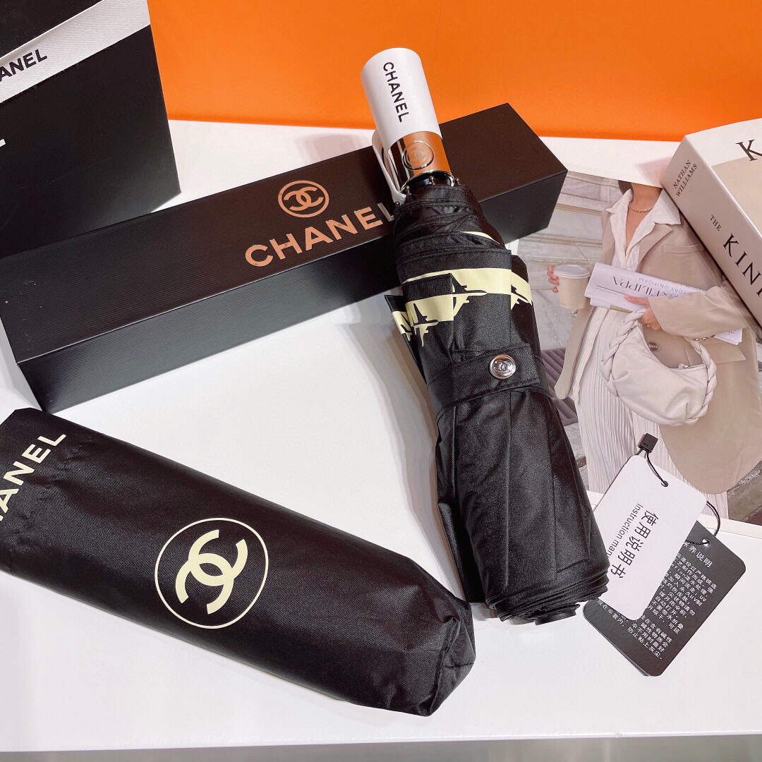 Chanel Three Fold Automatic Folding Sun Umbrella C855632