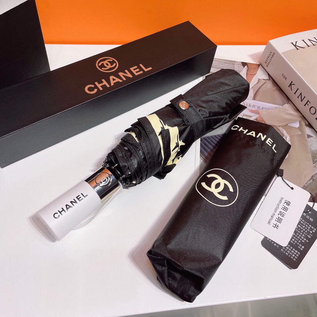 Chanel Three Fold Automatic Folding Sun Umbrella C855632