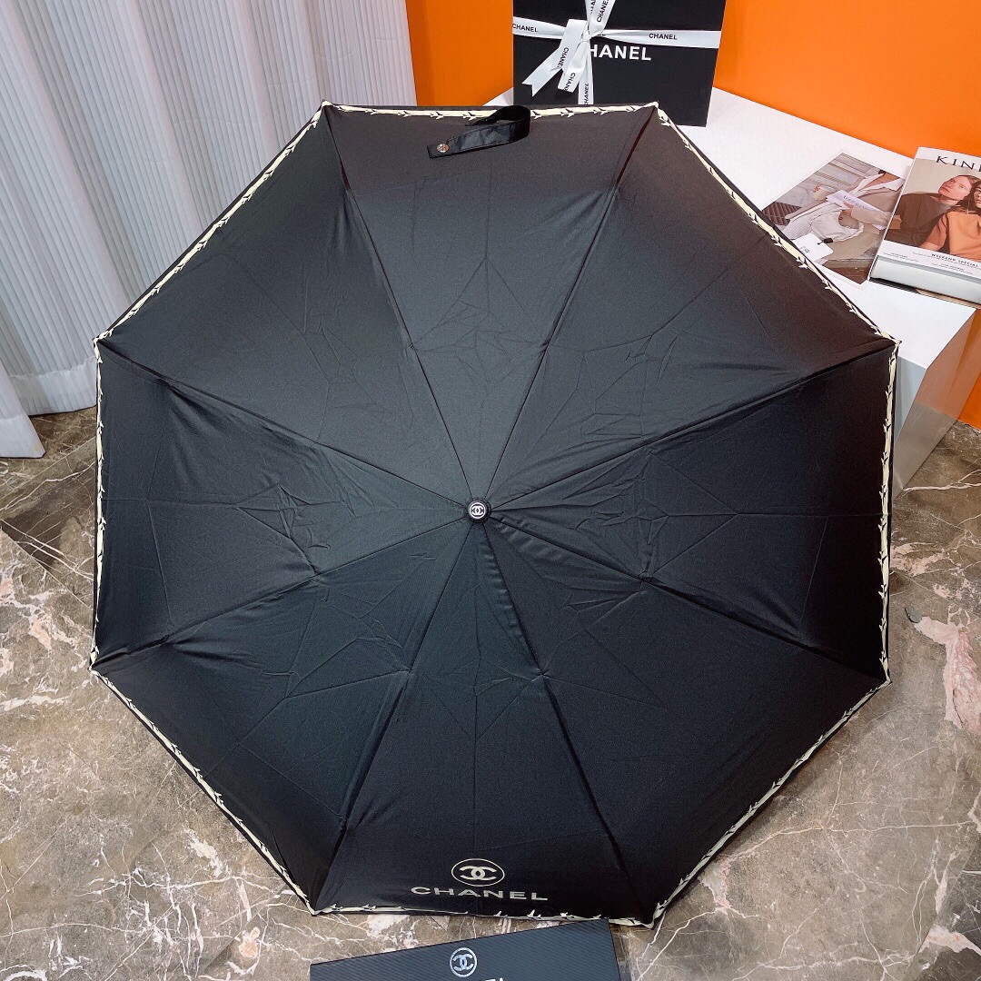Chanel Three Fold Automatic Folding Sun Umbrella C855632