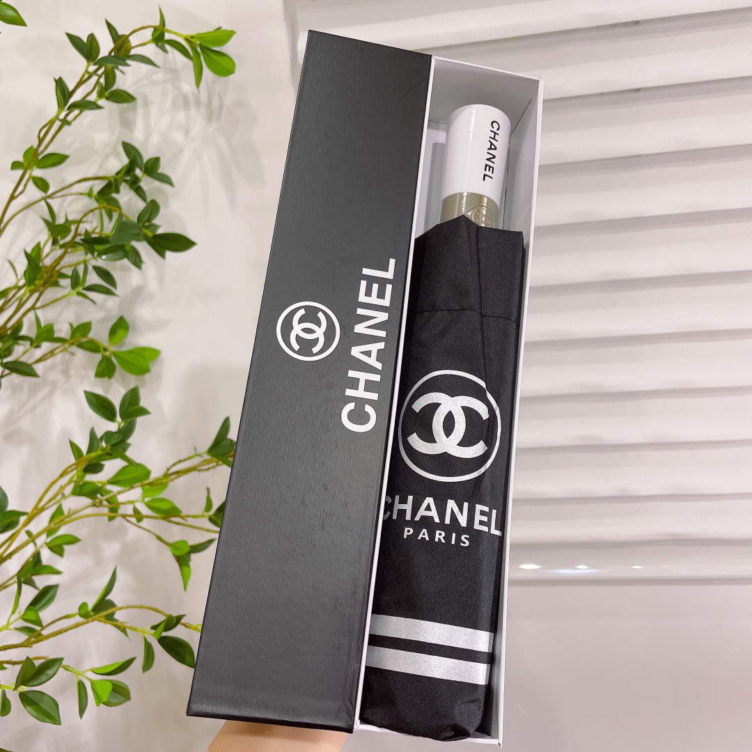 Chanel Three Fold Automatic Folding Sun Umbrella C855633