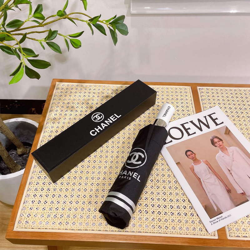 Chanel Three Fold Automatic Folding Sun Umbrella C855633