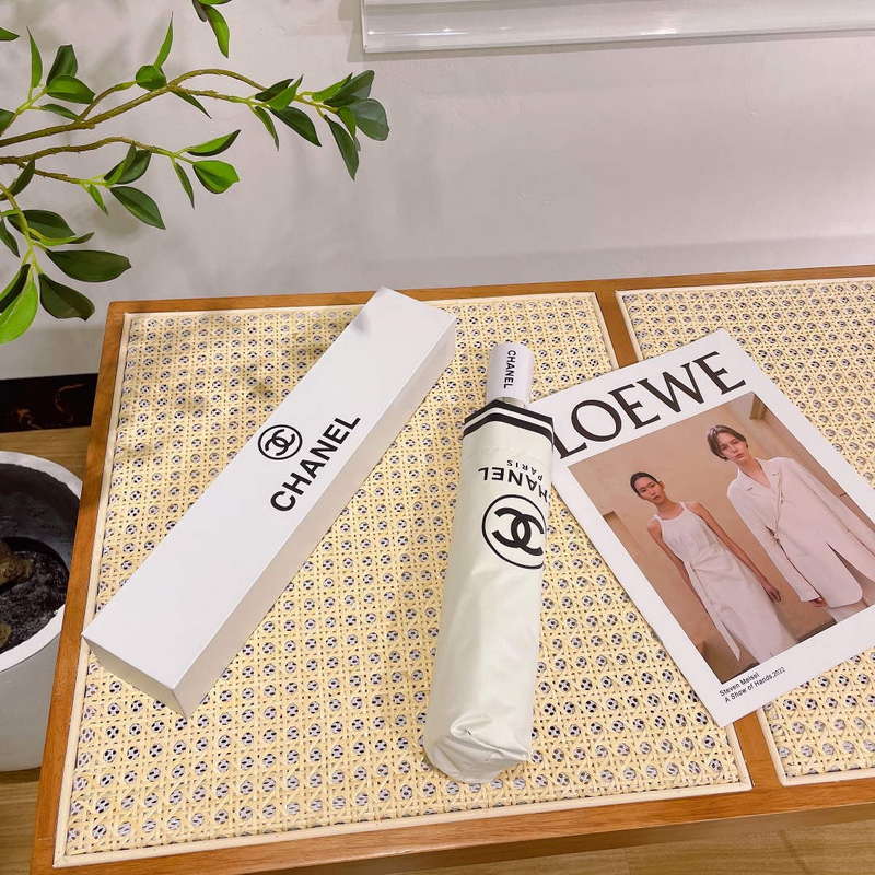Chanel Three Fold Automatic Folding Sun Umbrella C855634