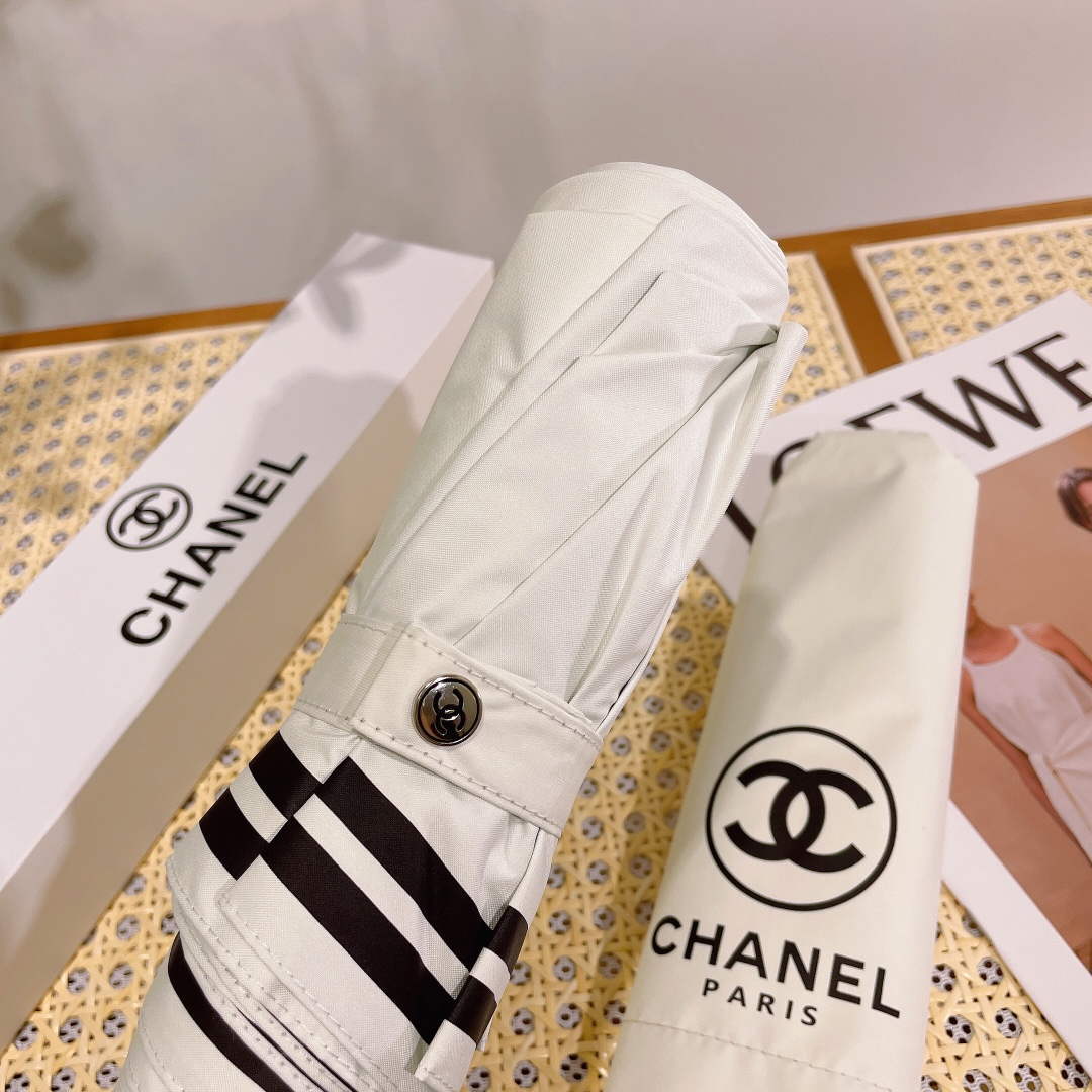 Chanel Three Fold Automatic Folding Sun Umbrella C855634