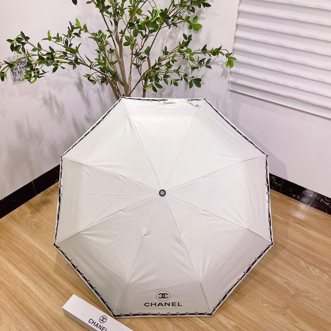 Chanel Three Fold Automatic Folding Sun Umbrella C855635