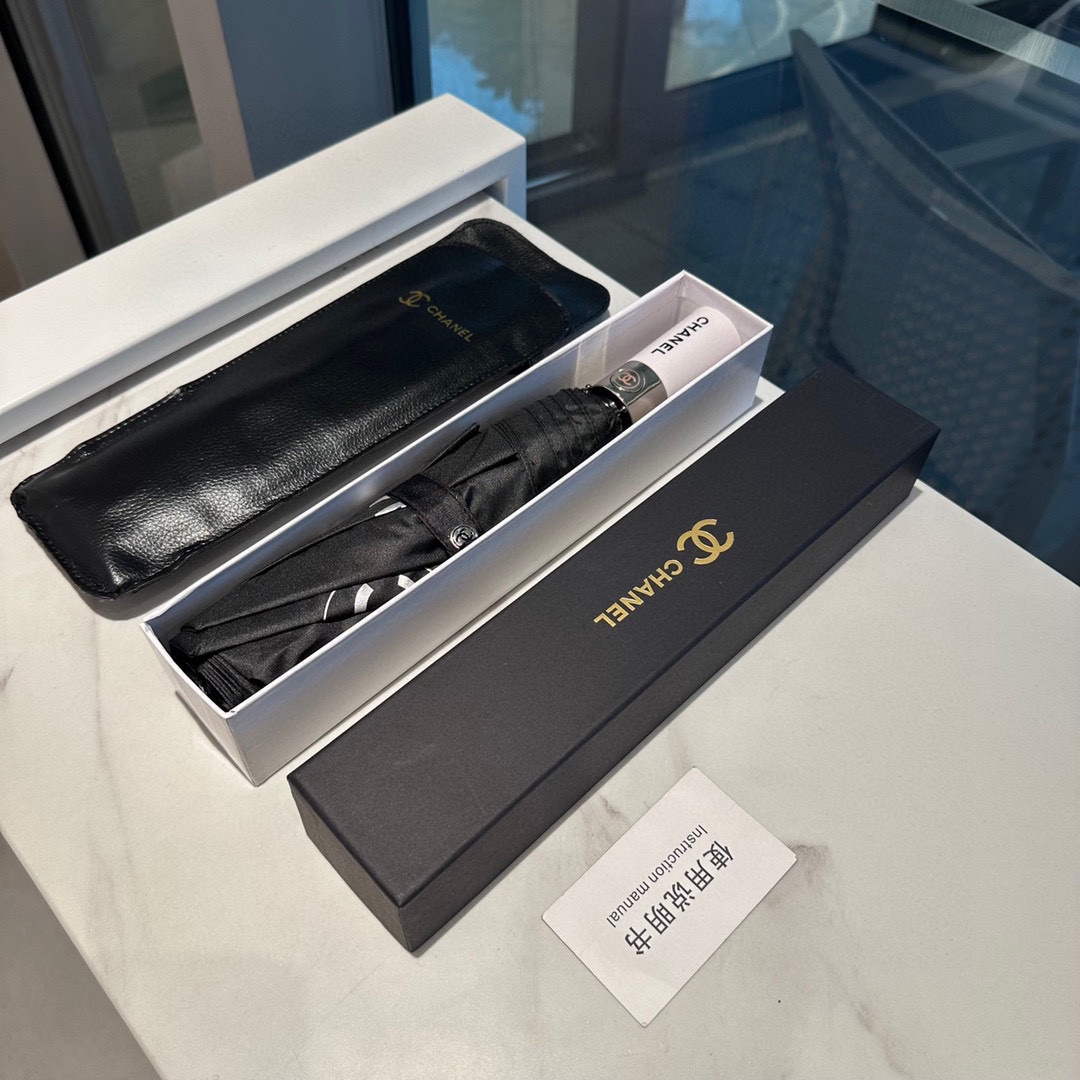 Chanel Three Fold Automatic Folding Sun Umbrella C855636