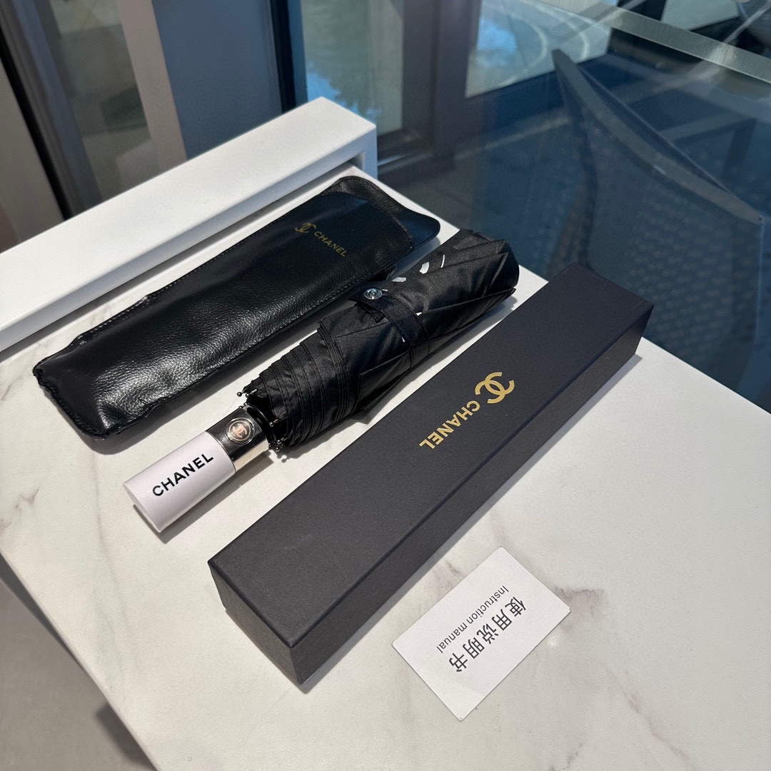 Chanel Three Fold Automatic Folding Sun Umbrella C855636