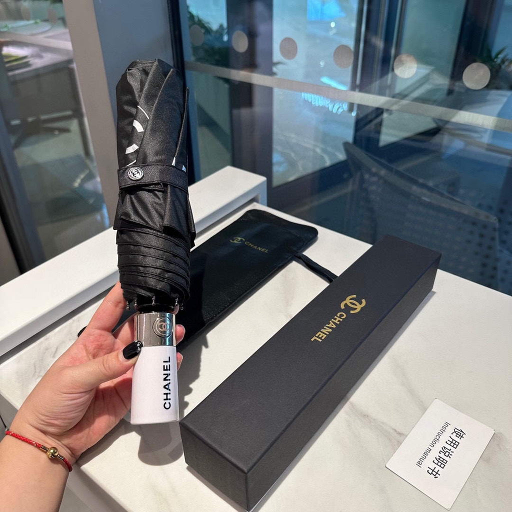 Chanel Three Fold Automatic Folding Sun Umbrella C855636
