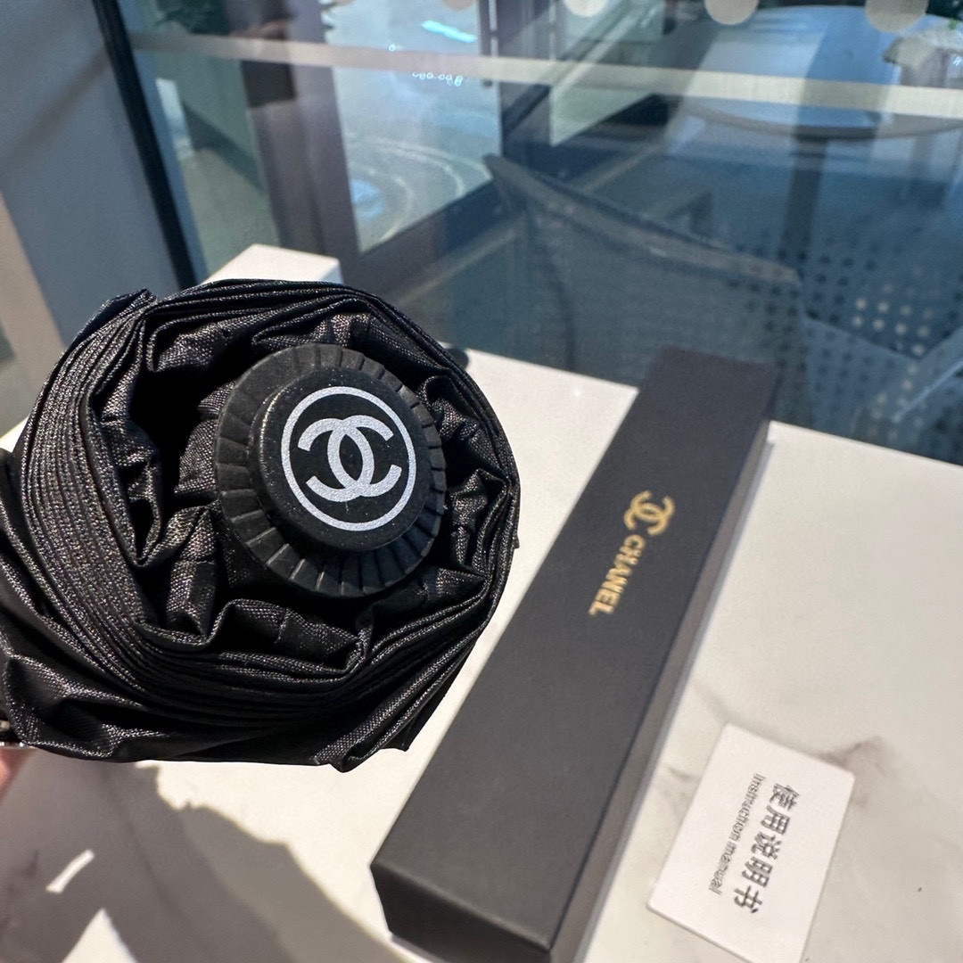 Chanel Three Fold Automatic Folding Sun Umbrella C855636