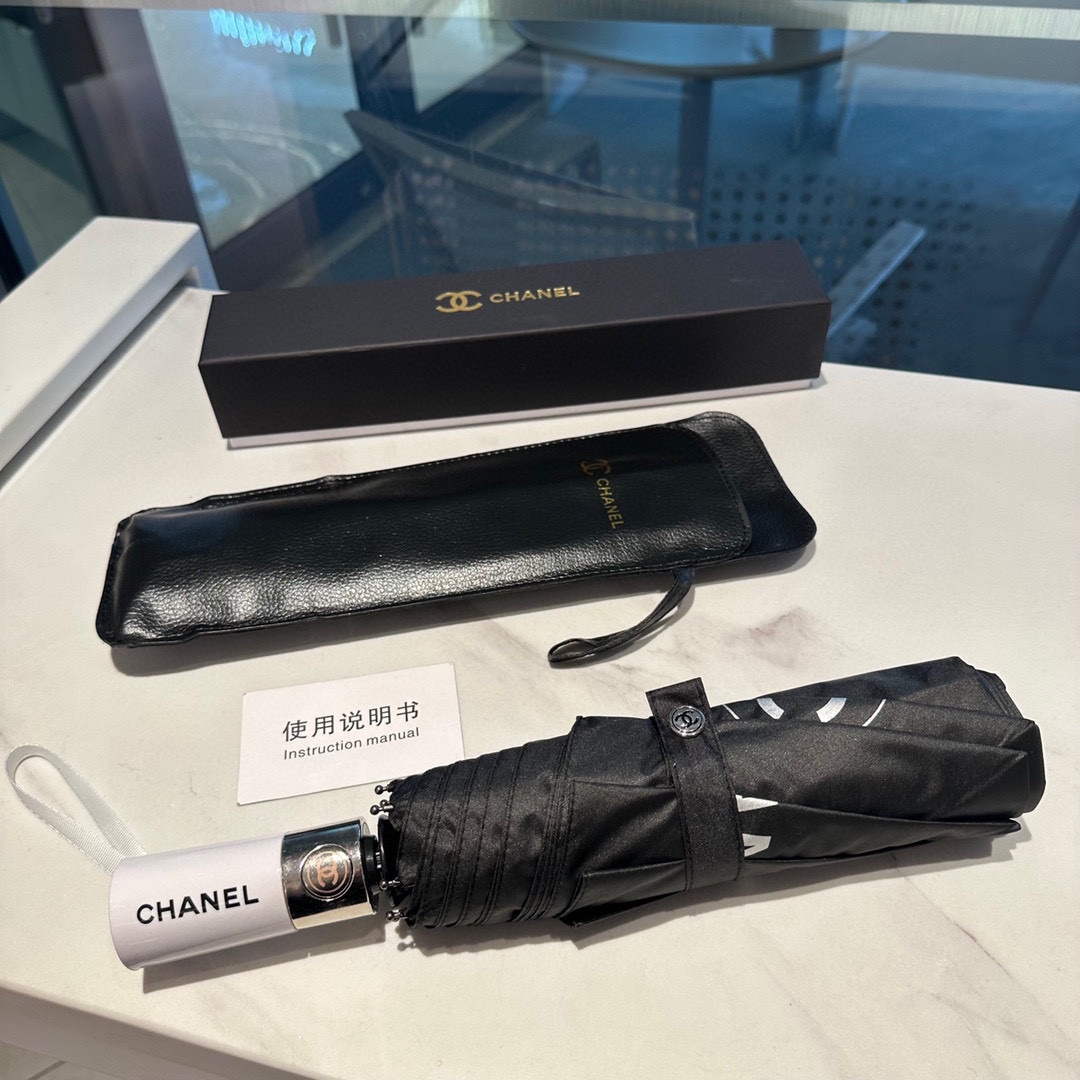 Chanel Three Fold Automatic Folding Sun Umbrella C855636
