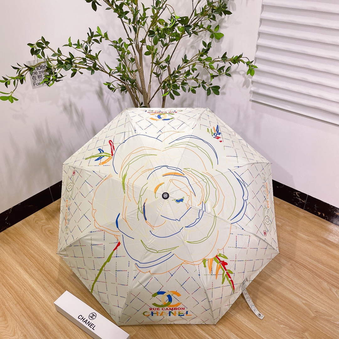 Chanel Three Fold Automatic Folding Sun Umbrella C855637 - Default Title - View 1