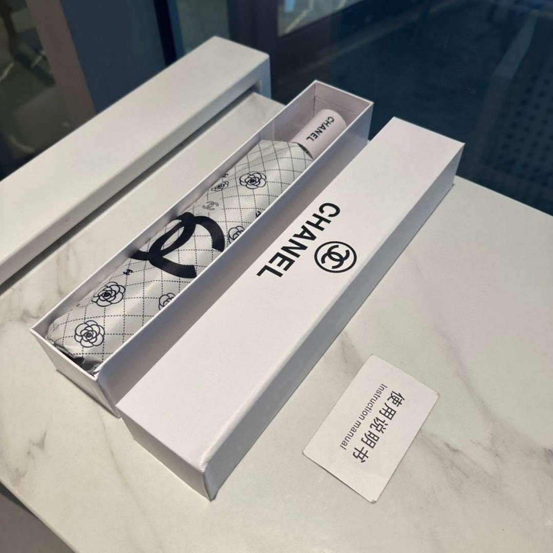 Chanel Three Fold Automatic Folding Sun Umbrella C855638