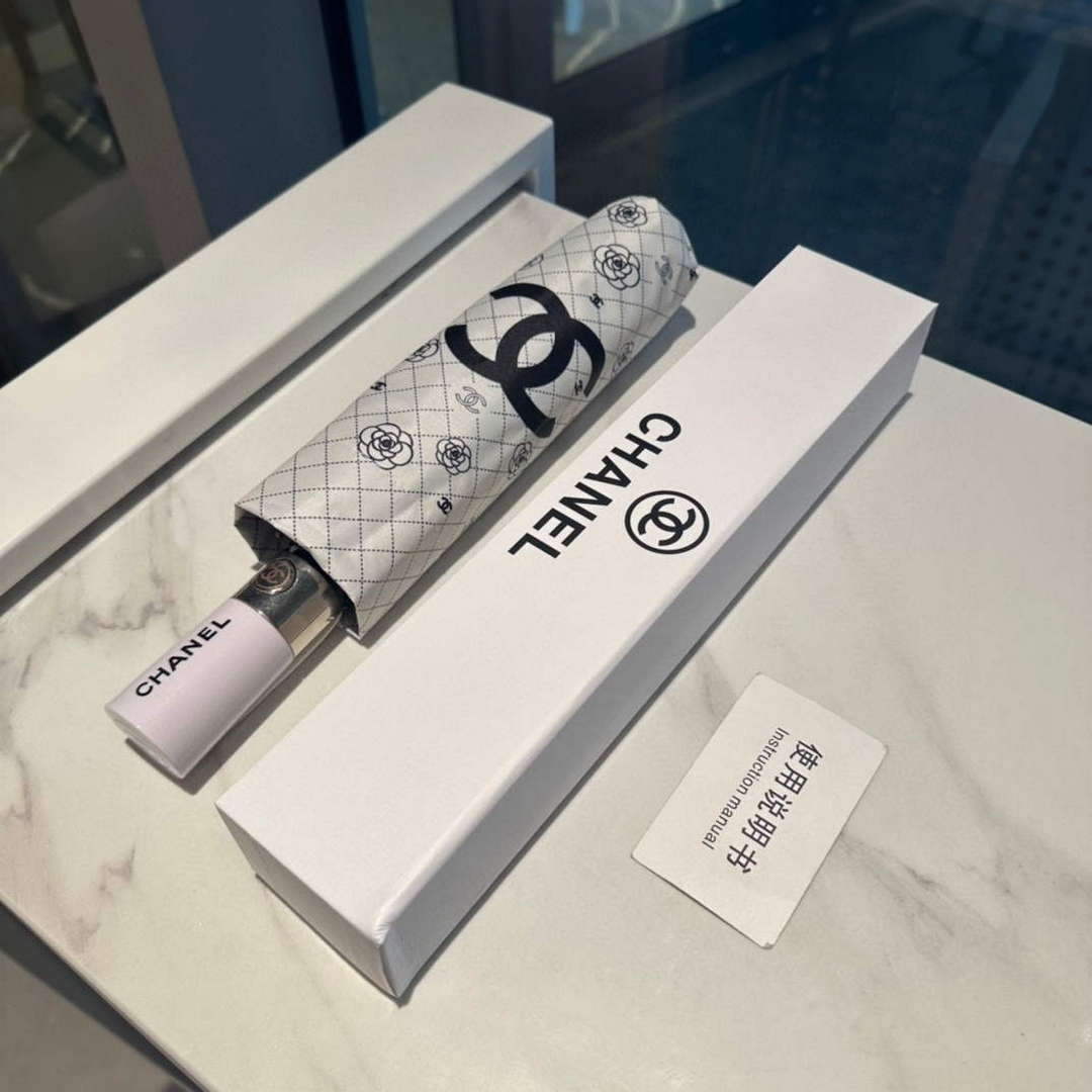 Chanel Three Fold Automatic Folding Sun Umbrella C855638
