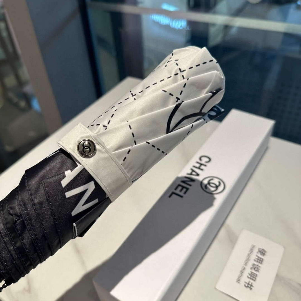 Chanel Three Fold Automatic Folding Sun Umbrella C855638