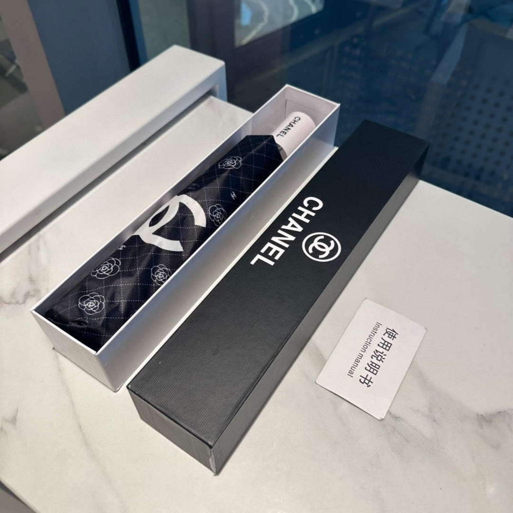 Chanel Three Fold Automatic Folding Sun Umbrella C855639