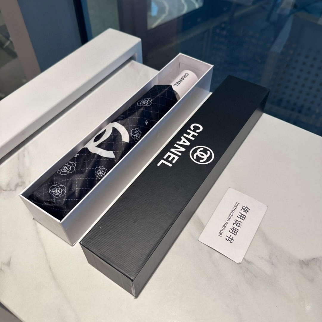 Chanel Three Fold Automatic Folding Sun Umbrella C855639