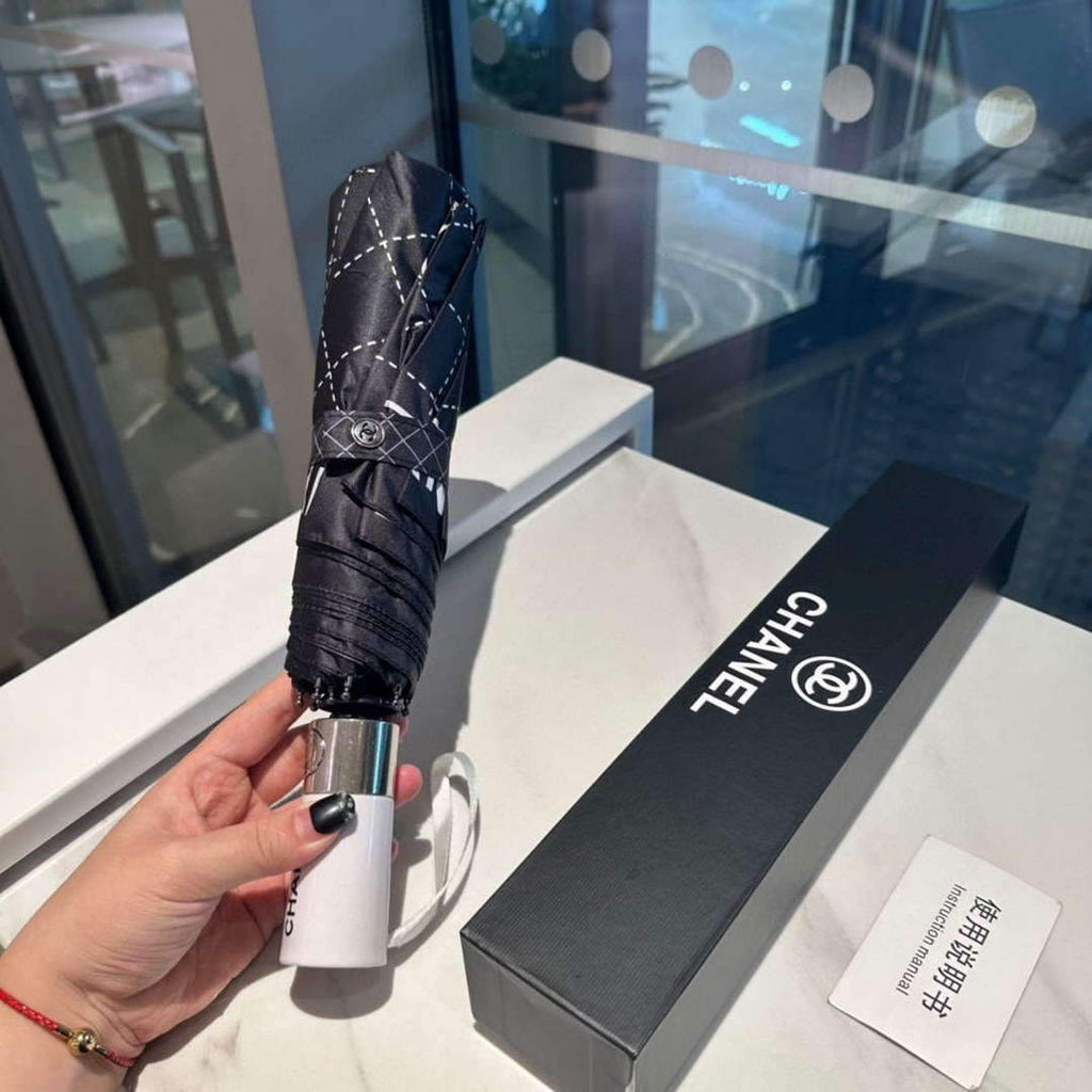 Chanel Three Fold Automatic Folding Sun Umbrella C855639