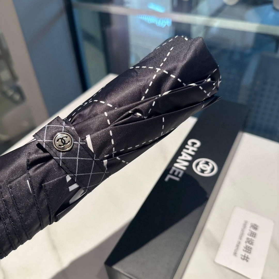 Chanel Three Fold Automatic Folding Sun Umbrella C855639
