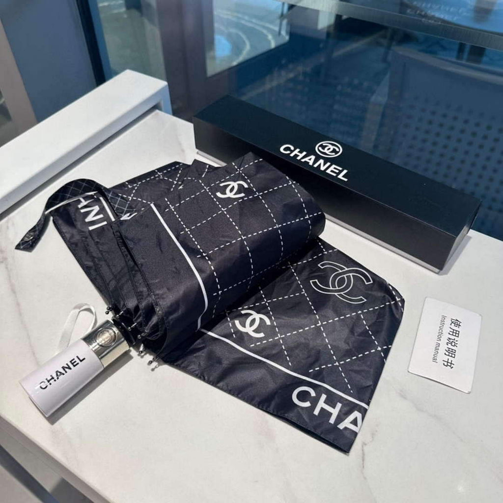 Chanel Three Fold Automatic Folding Sun Umbrella C855639