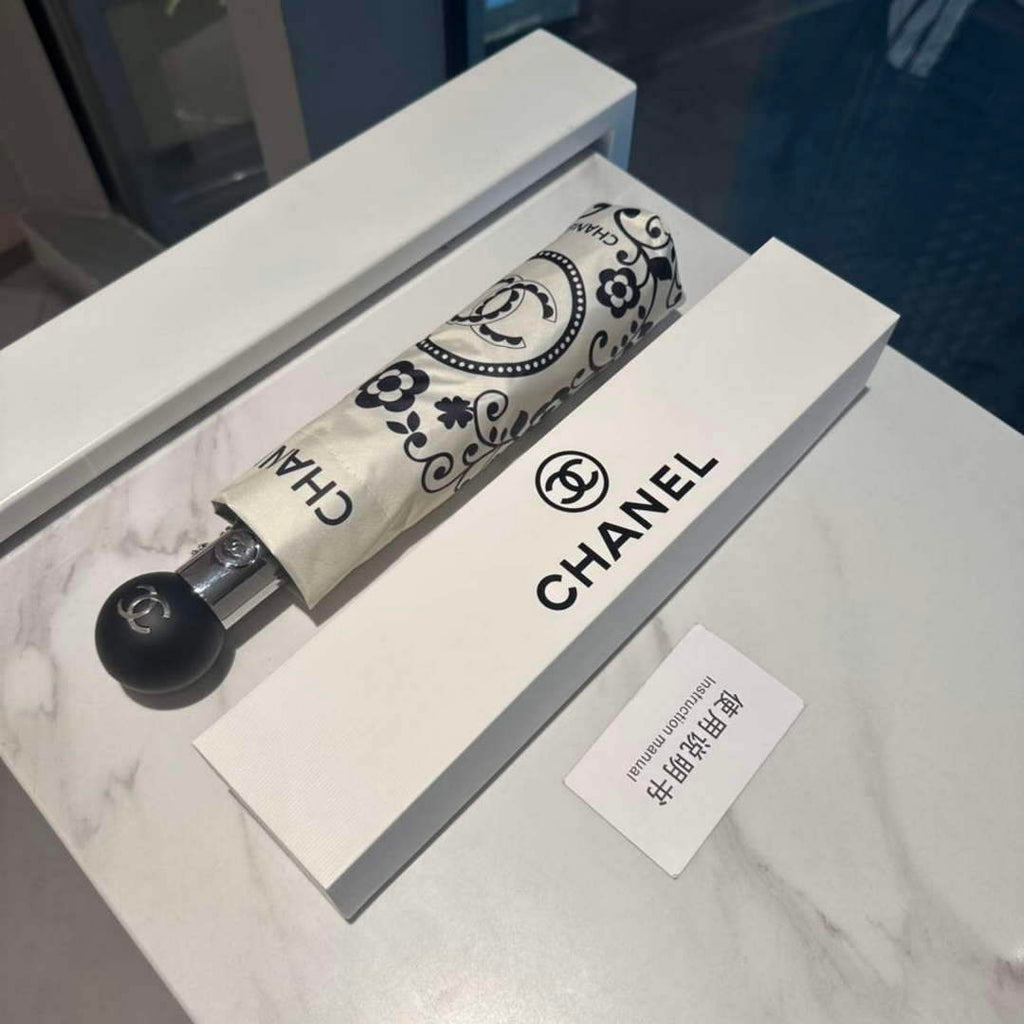 Chanel Three Fold Automatic Folding Sun Umbrella C855640