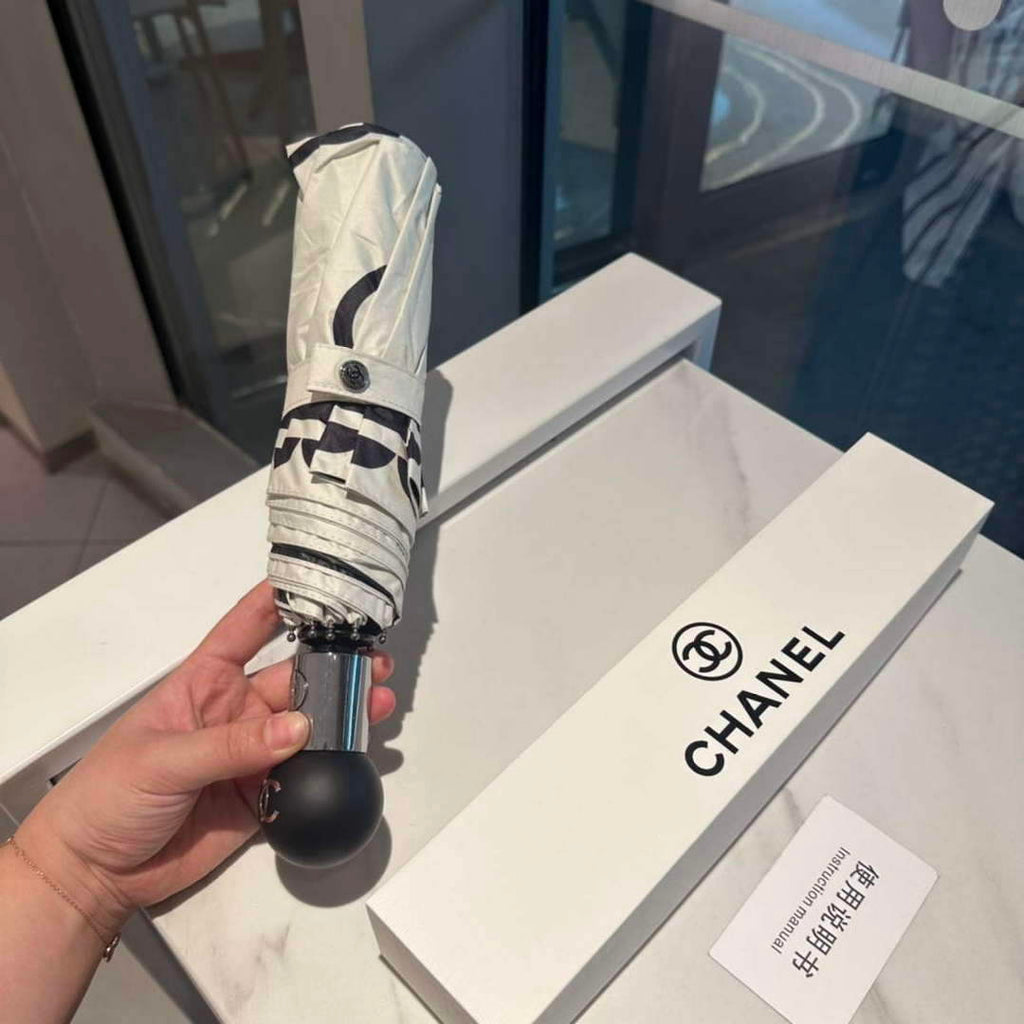 Chanel Three Fold Automatic Folding Sun Umbrella C855640