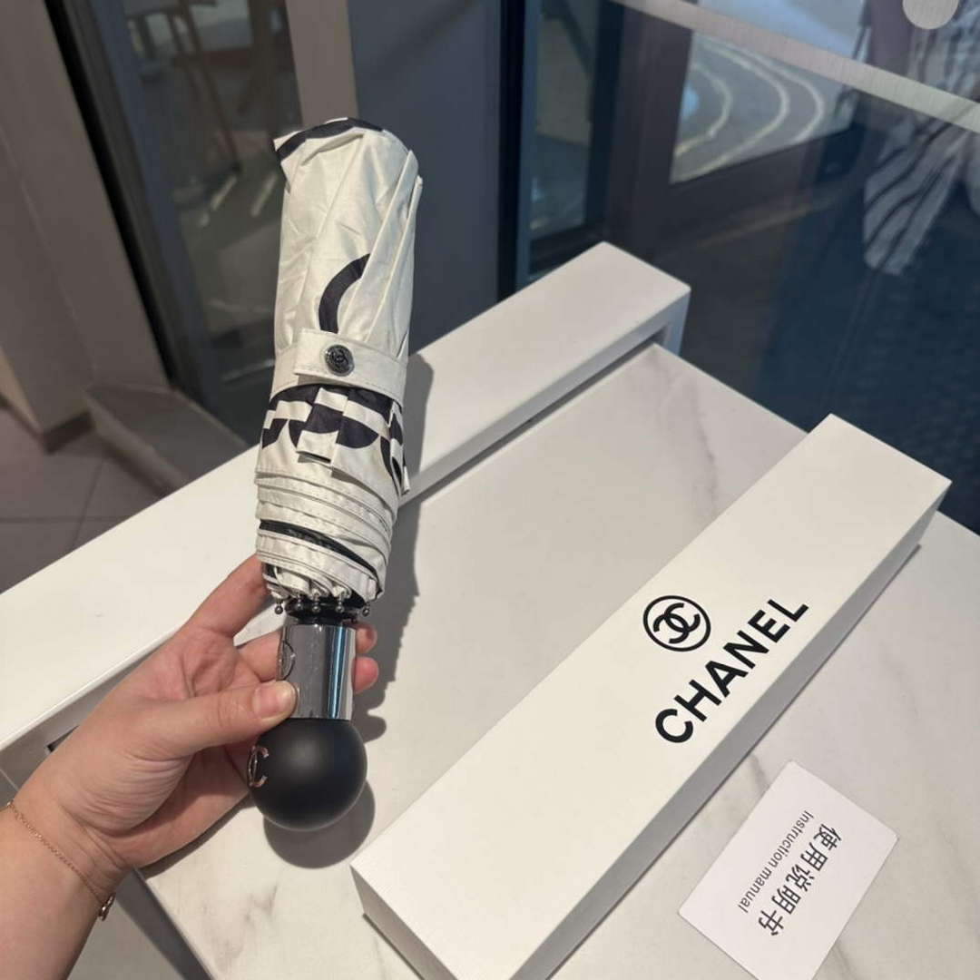Chanel Three Fold Automatic Folding Sun Umbrella C855640