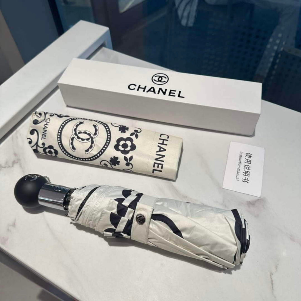Chanel Three Fold Automatic Folding Sun Umbrella C855640