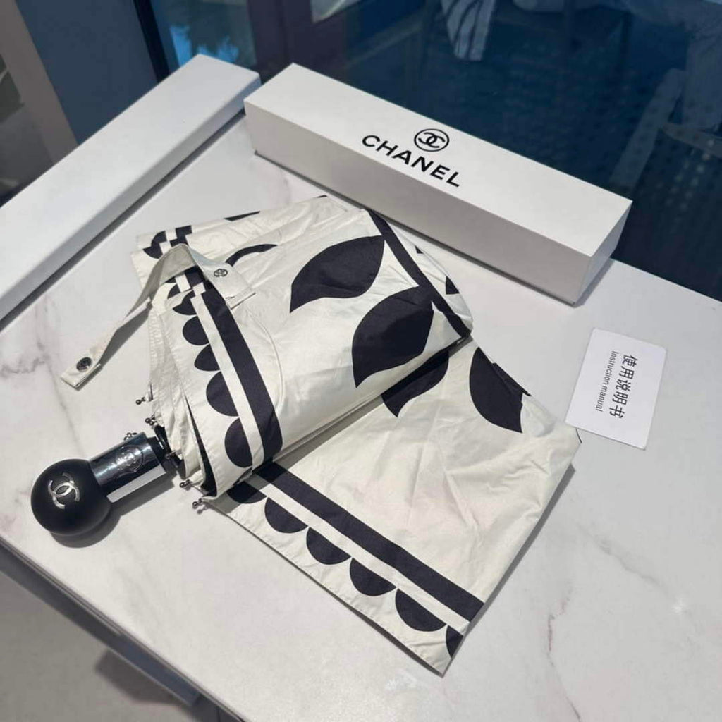 Chanel Three Fold Automatic Folding Sun Umbrella C855640