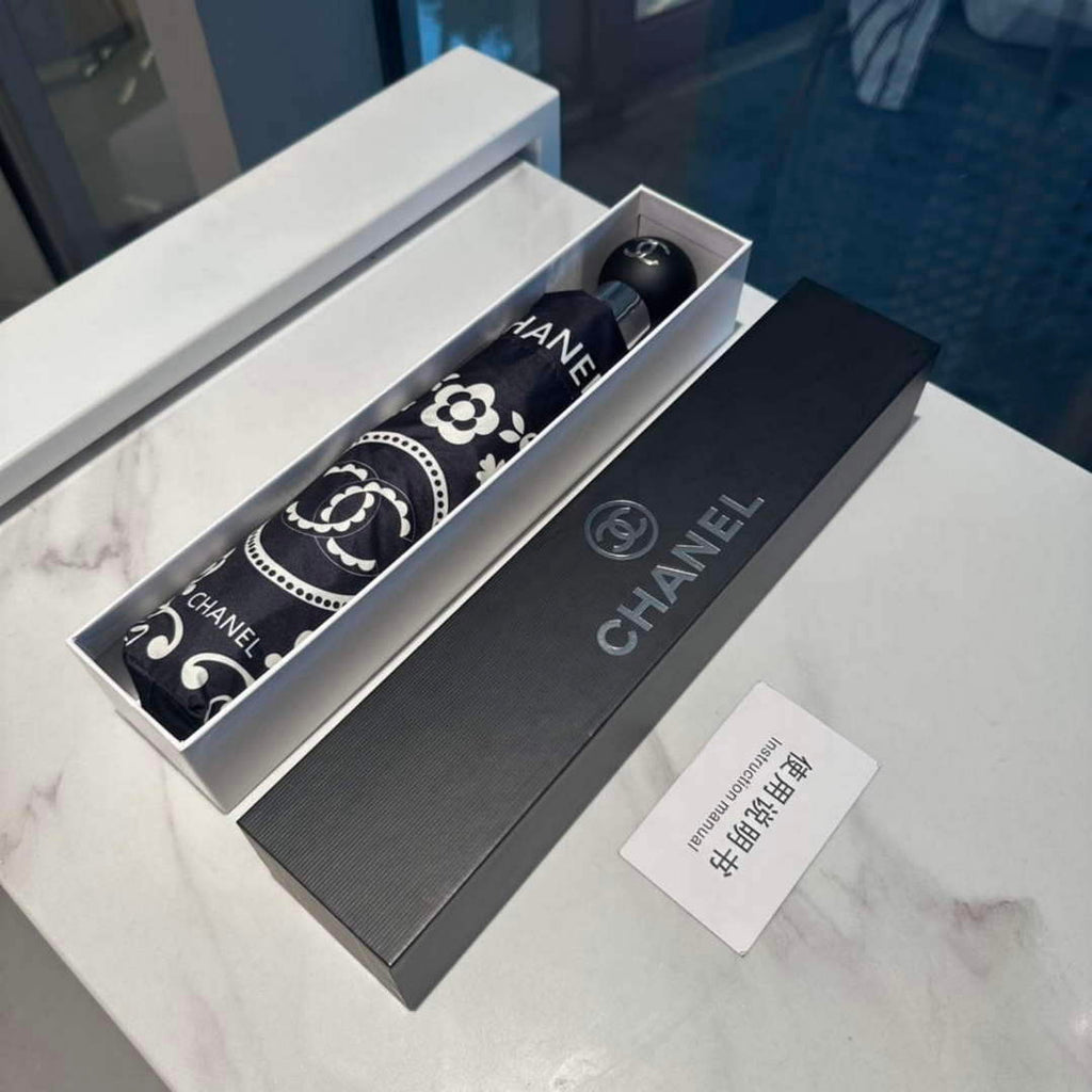 Chanel Three Fold Automatic Folding Sun Umbrella C855641