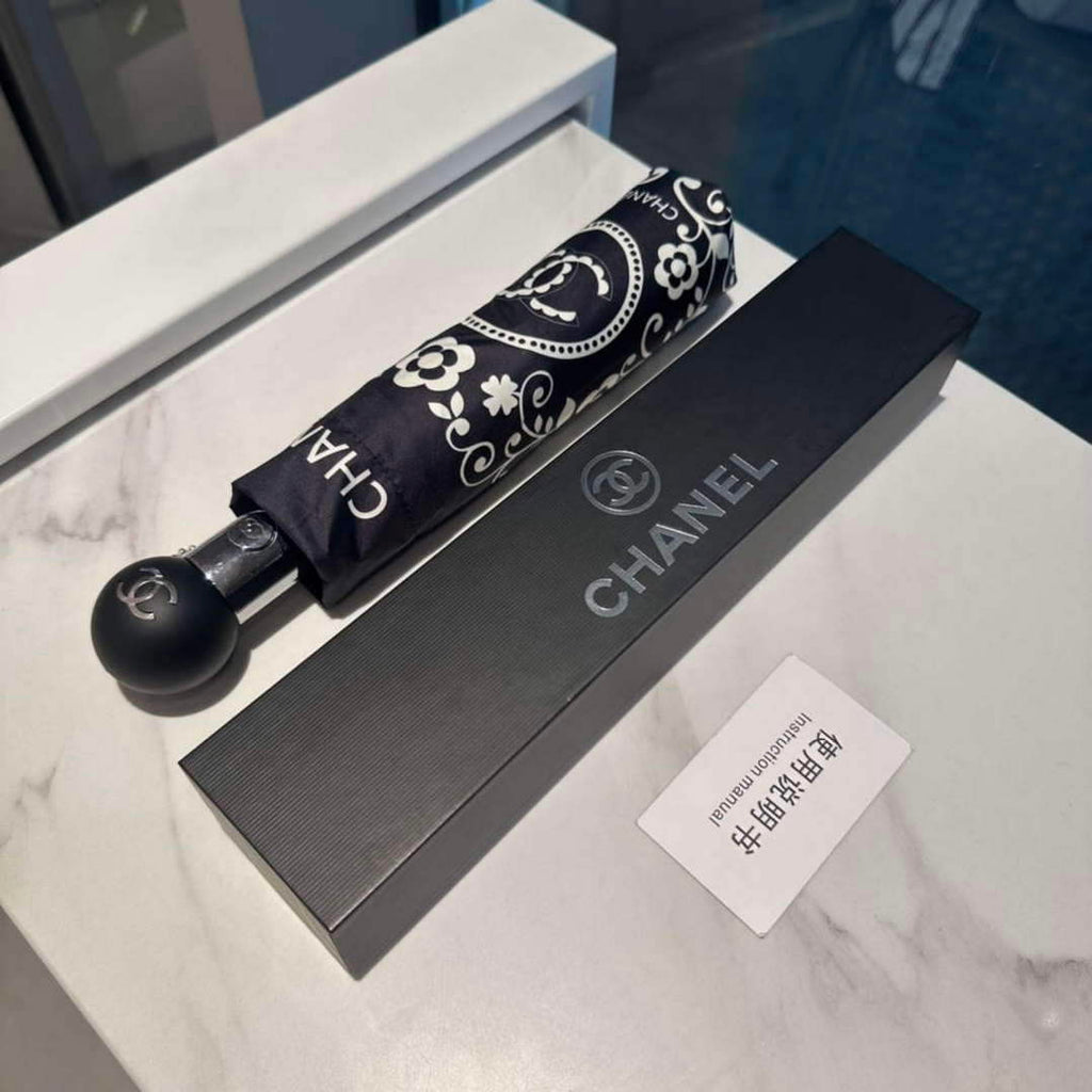Chanel Three Fold Automatic Folding Sun Umbrella C855641