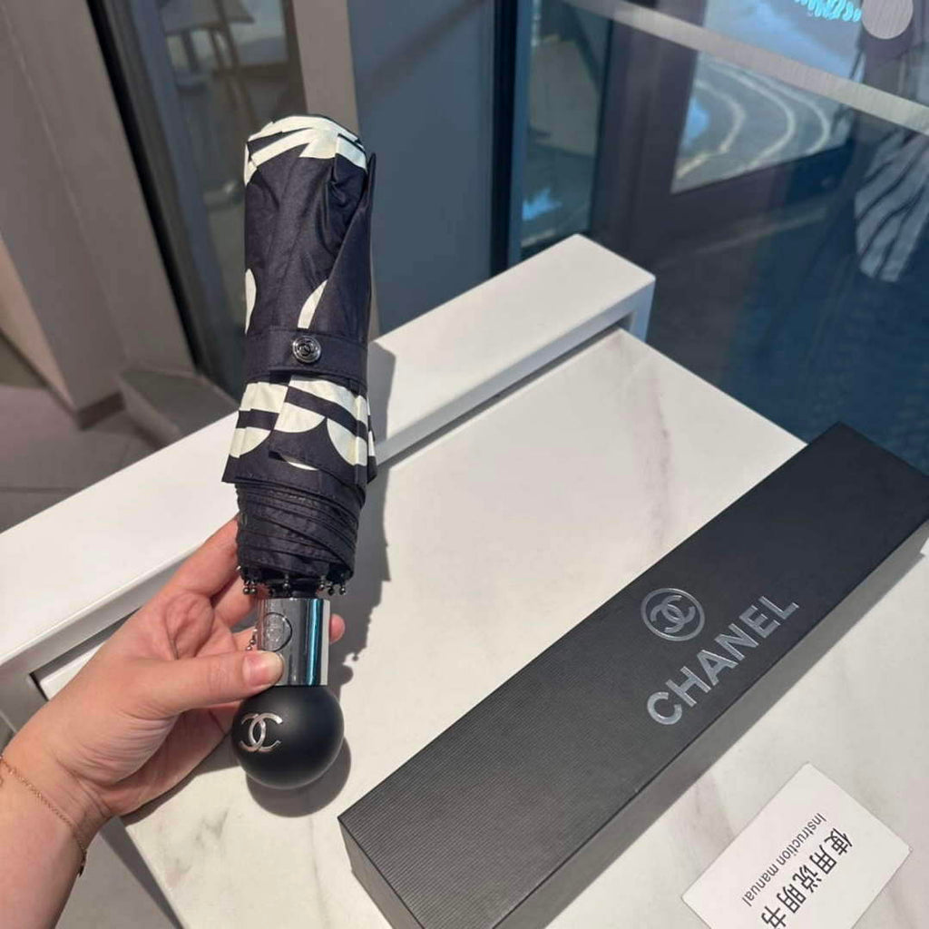 Chanel Three Fold Automatic Folding Sun Umbrella C855641