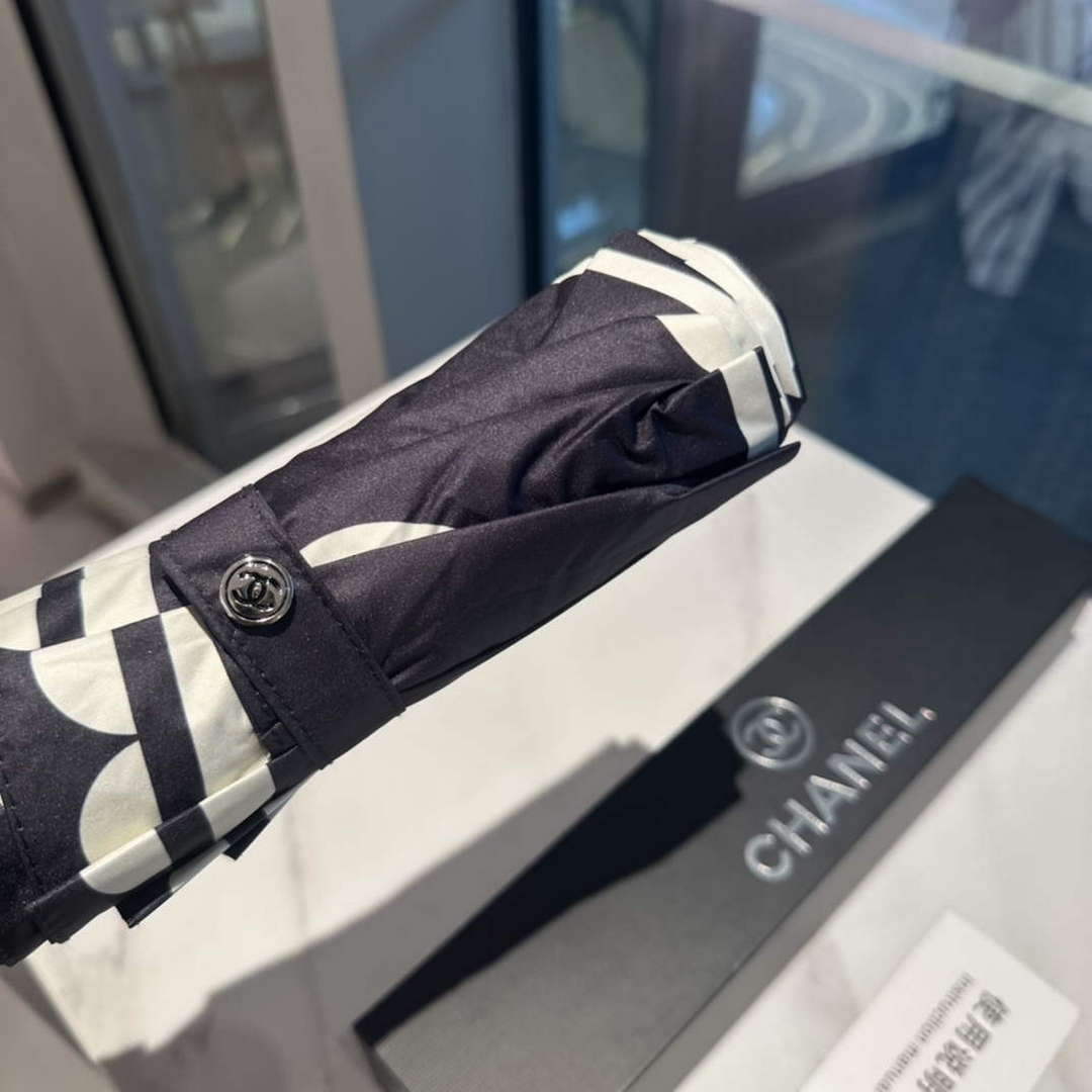 Chanel Three Fold Automatic Folding Sun Umbrella C855641
