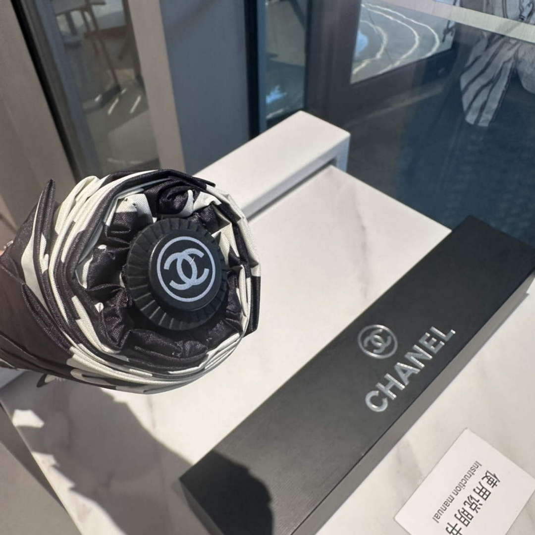 Chanel Three Fold Automatic Folding Sun Umbrella C855641