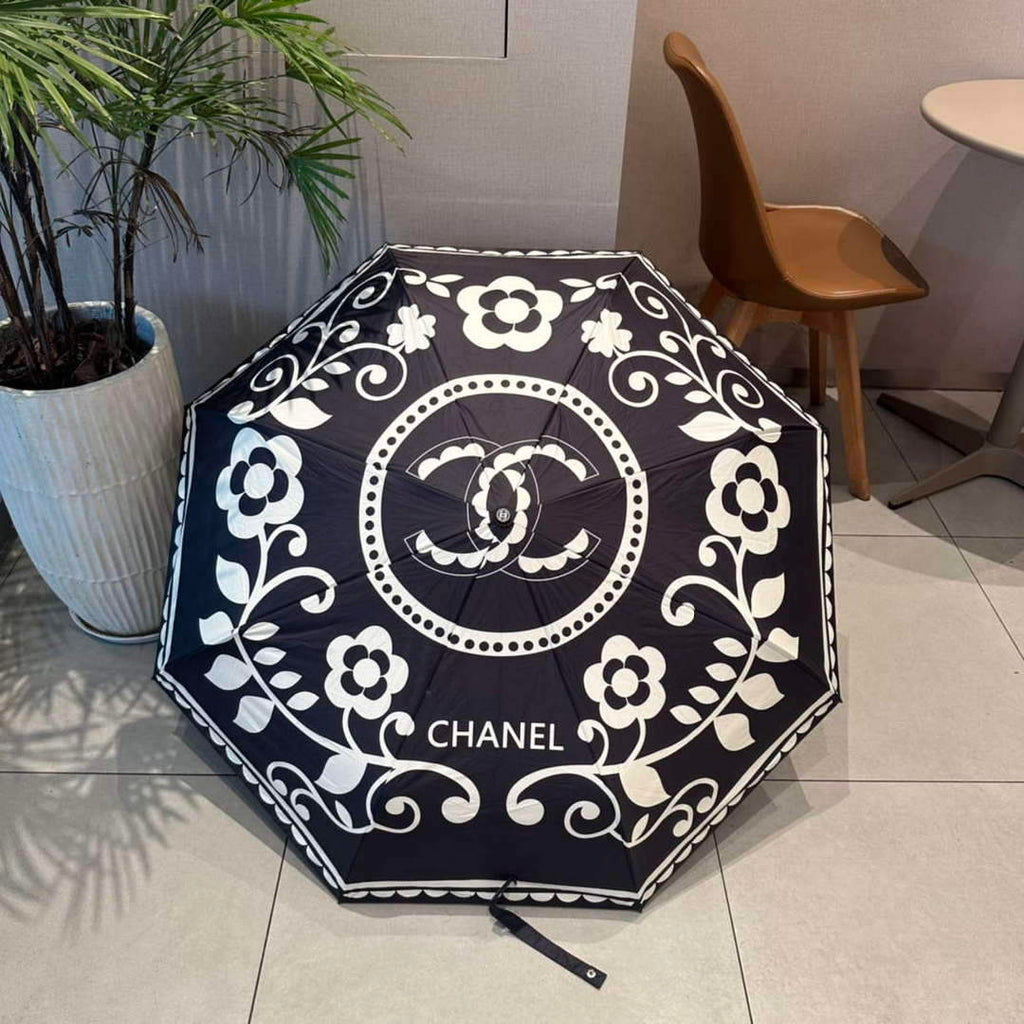 Chanel Three Fold Automatic Folding Sun Umbrella C855641