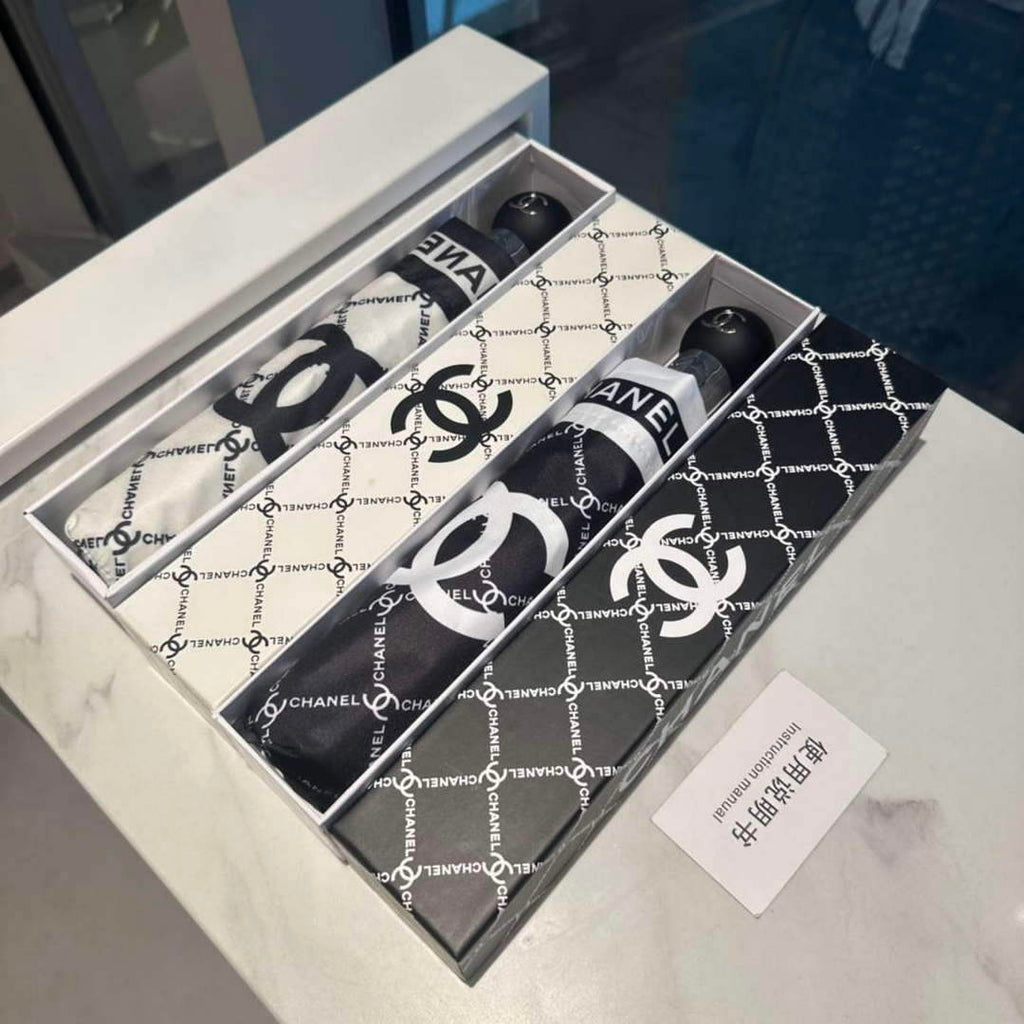 Chanel Three Fold Automatic Folding Sun Umbrella C855642