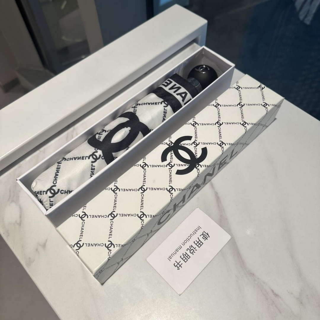 Chanel Three Fold Automatic Folding Sun Umbrella C855642