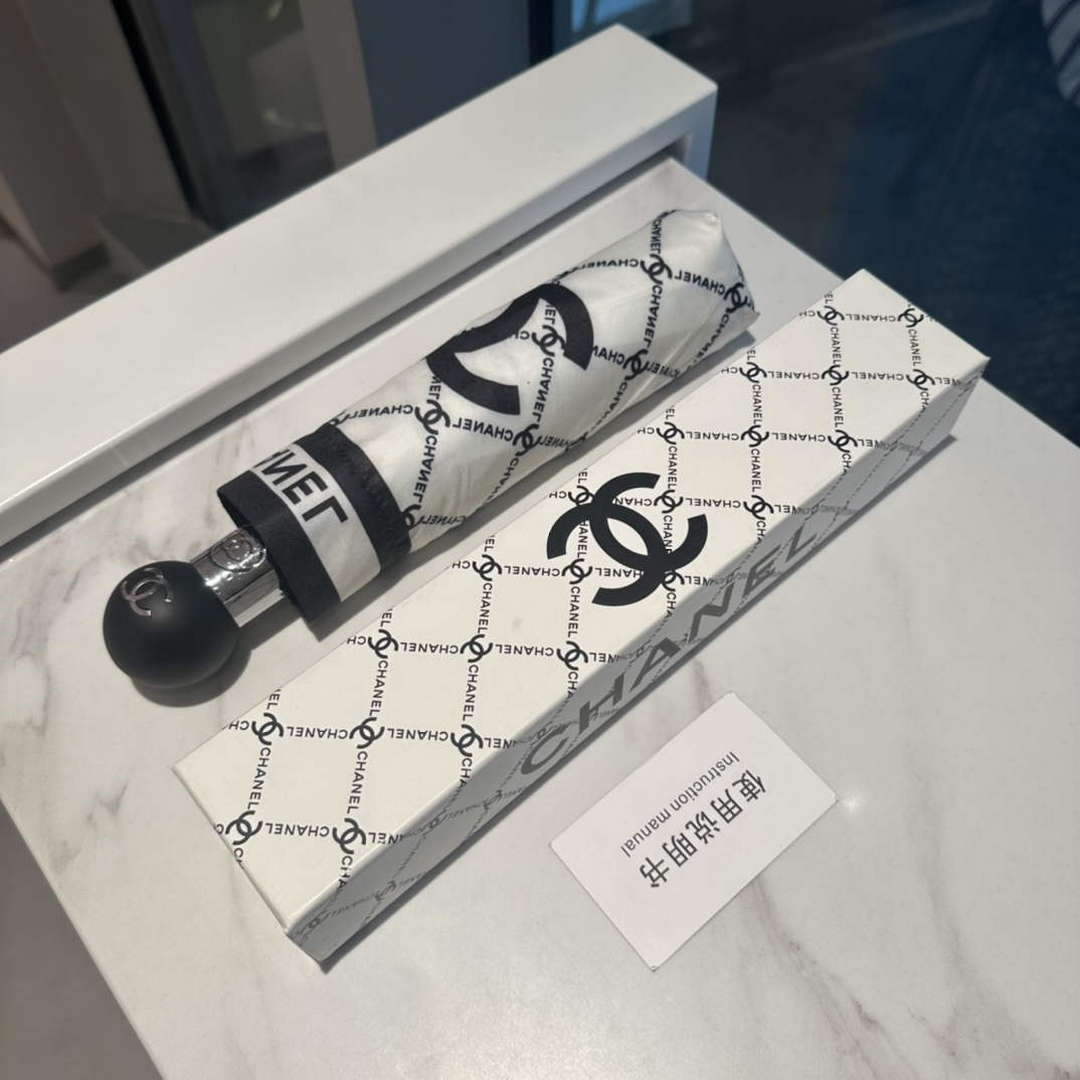 Chanel Three Fold Automatic Folding Sun Umbrella C855642