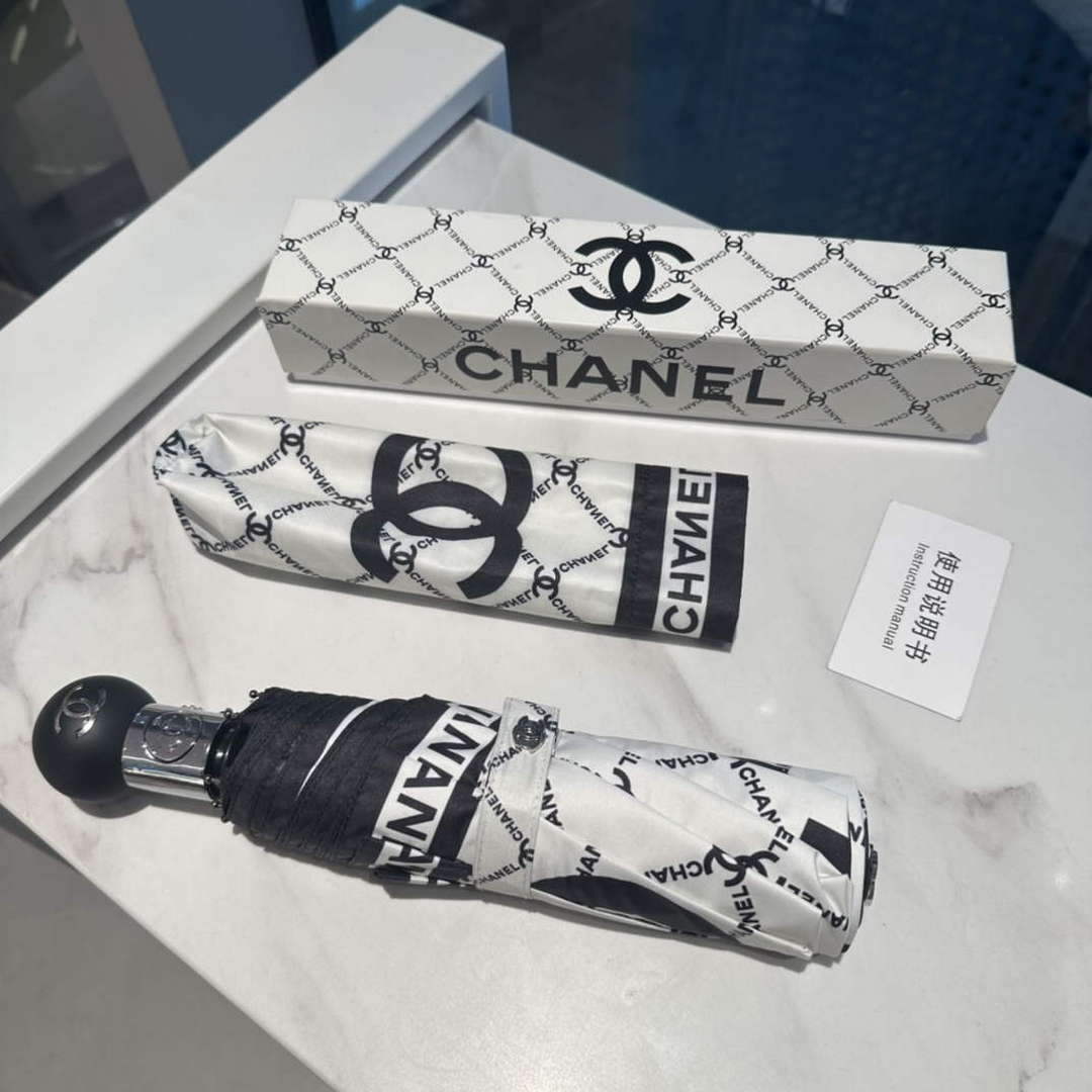 Chanel Three Fold Automatic Folding Sun Umbrella C855642