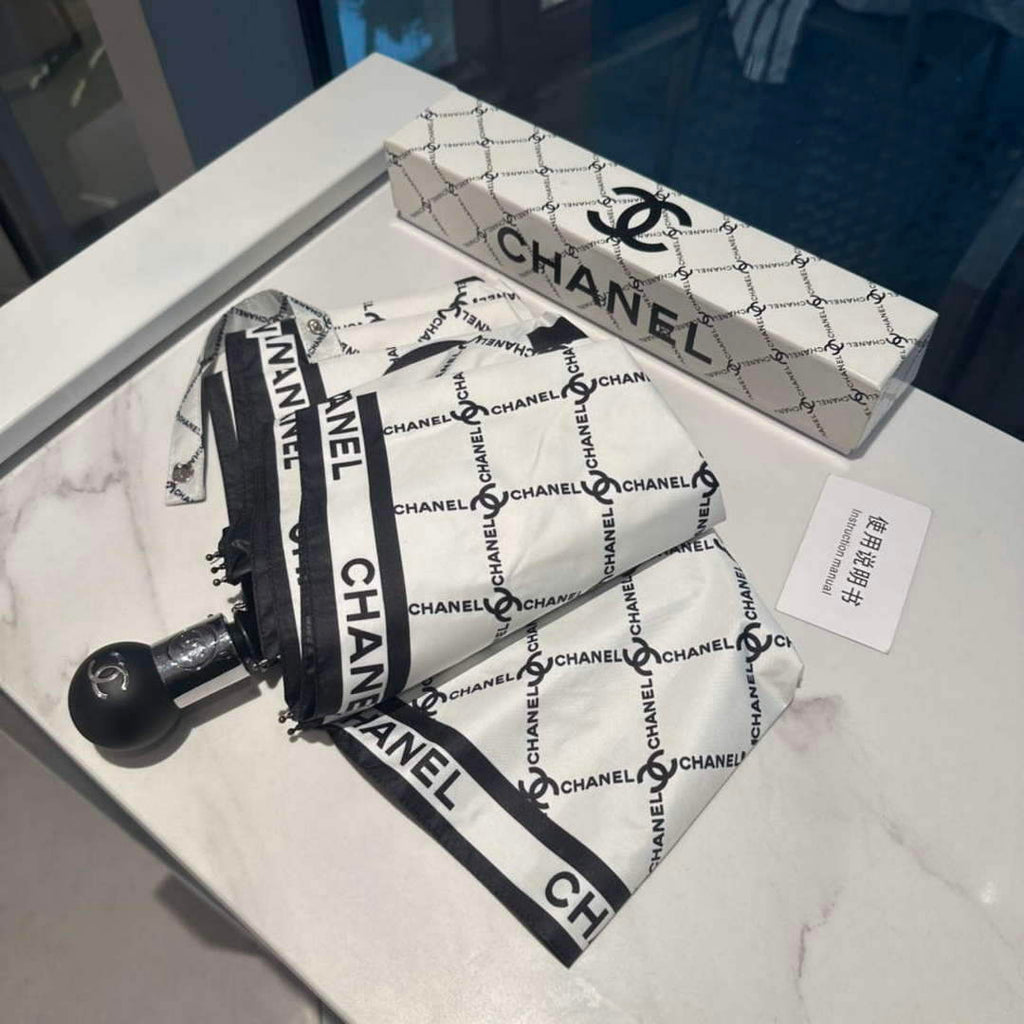Chanel Three Fold Automatic Folding Sun Umbrella C855642