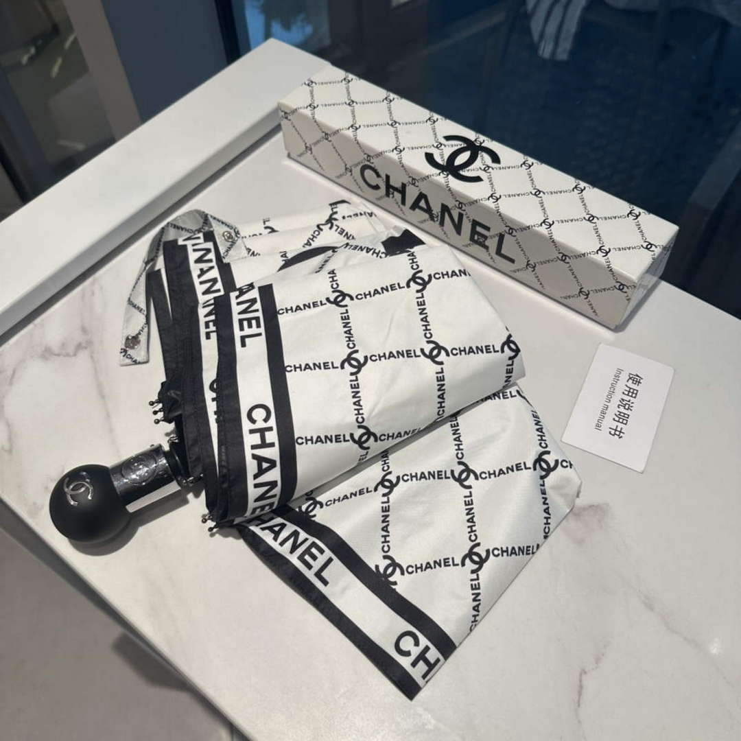 Chanel Three Fold Automatic Folding Sun Umbrella C855642