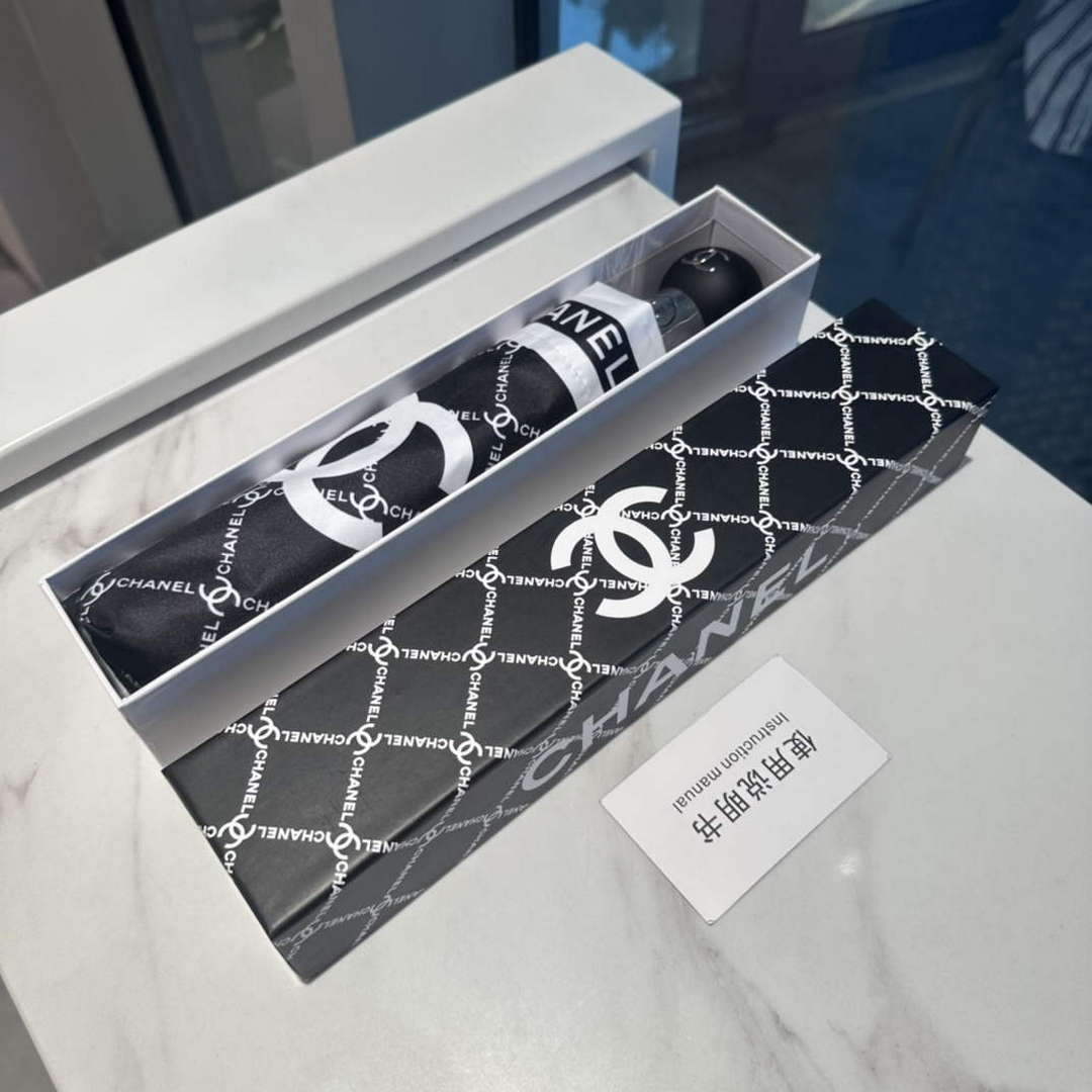 Chanel Three Fold Automatic Folding Sun Umbrella C855643