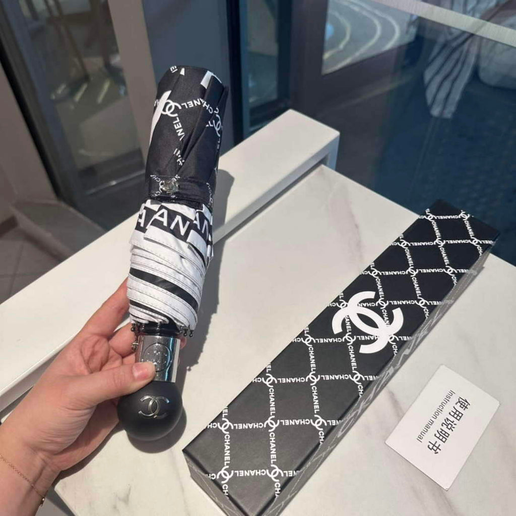 Chanel Three Fold Automatic Folding Sun Umbrella C855643