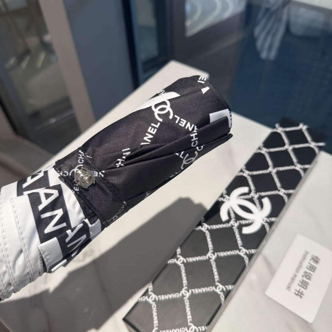 Chanel Three Fold Automatic Folding Sun Umbrella C855643