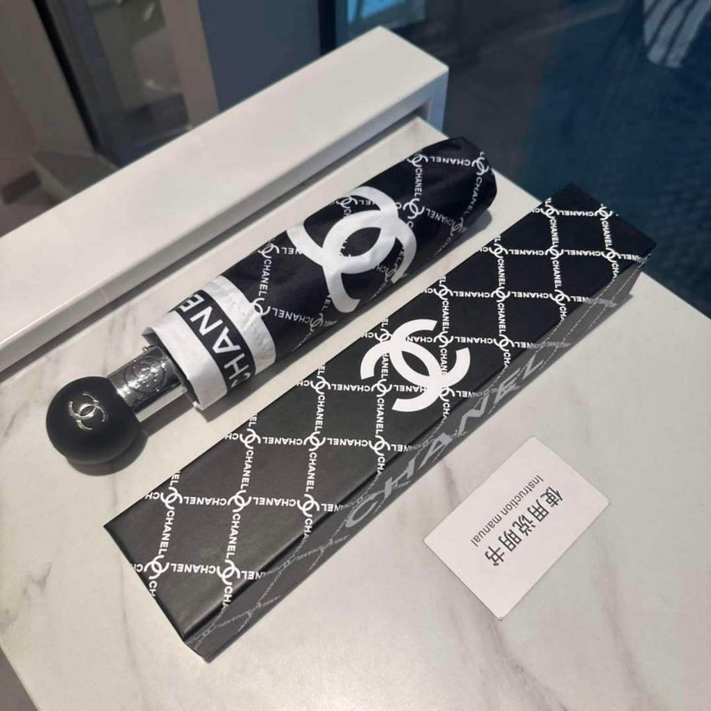Chanel Three Fold Automatic Folding Sun Umbrella C855643