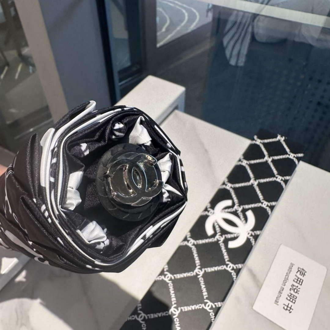 Chanel Three Fold Automatic Folding Sun Umbrella C855643